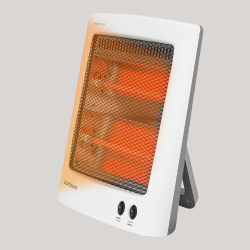 Infrared Heater, Halogen Heaters for Home Low Energy, Quartz Radiant Electric Heaters for Home Office Bedroom Living Room Garage, Overheat and Tip Over Protection, 800w With 2 Heat Settings