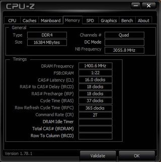 A screenshot of CPU-Z's memory tab with RAM specifications listed.