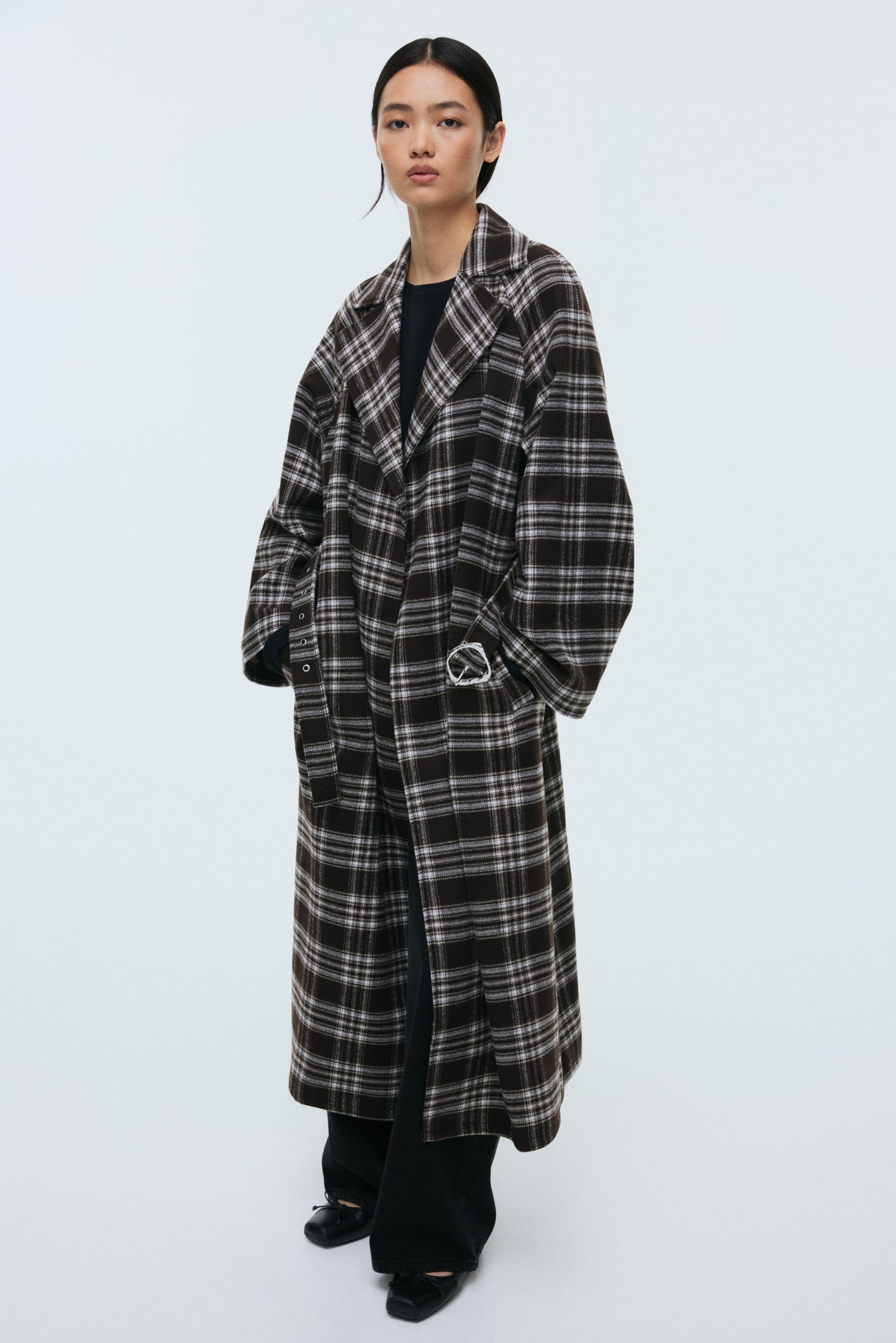 Belted Maxi Coat - Dark Brown