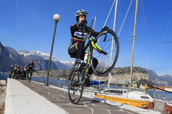 Jeffry Johan Romero shows off his bike skills