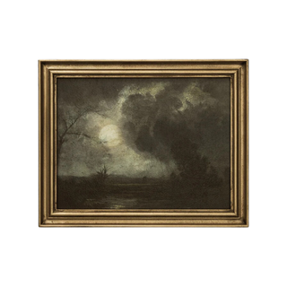 Stormy painting in a gold frame