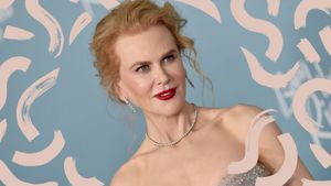 Nicole Kidman wearing one of the best hair up styles with tousled strands on the red carpet 