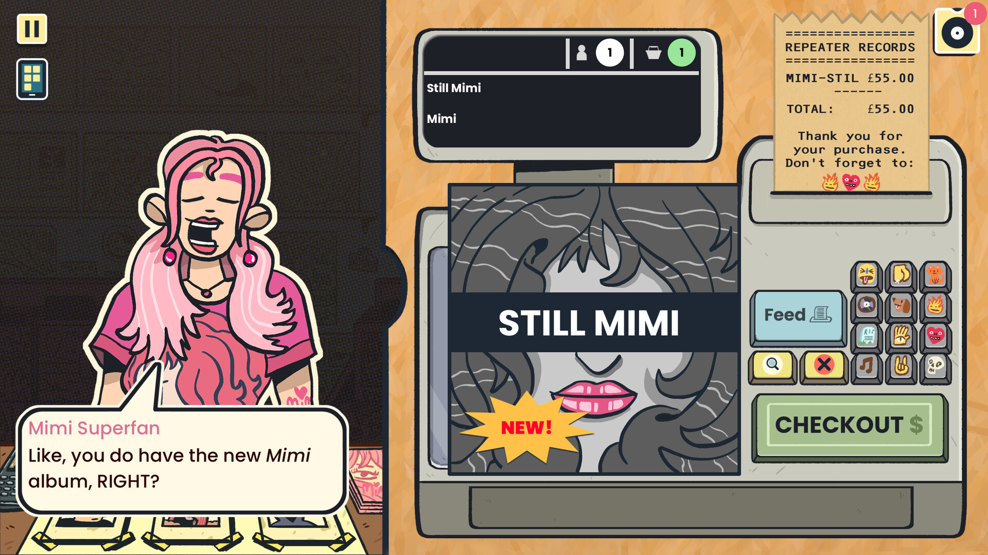 In Wax Heads, a customer who's referred to as a Mimi Superfan at the record shop asks if you have the new Mimi album