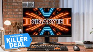 Gigabyte M32U with killer deal sticker