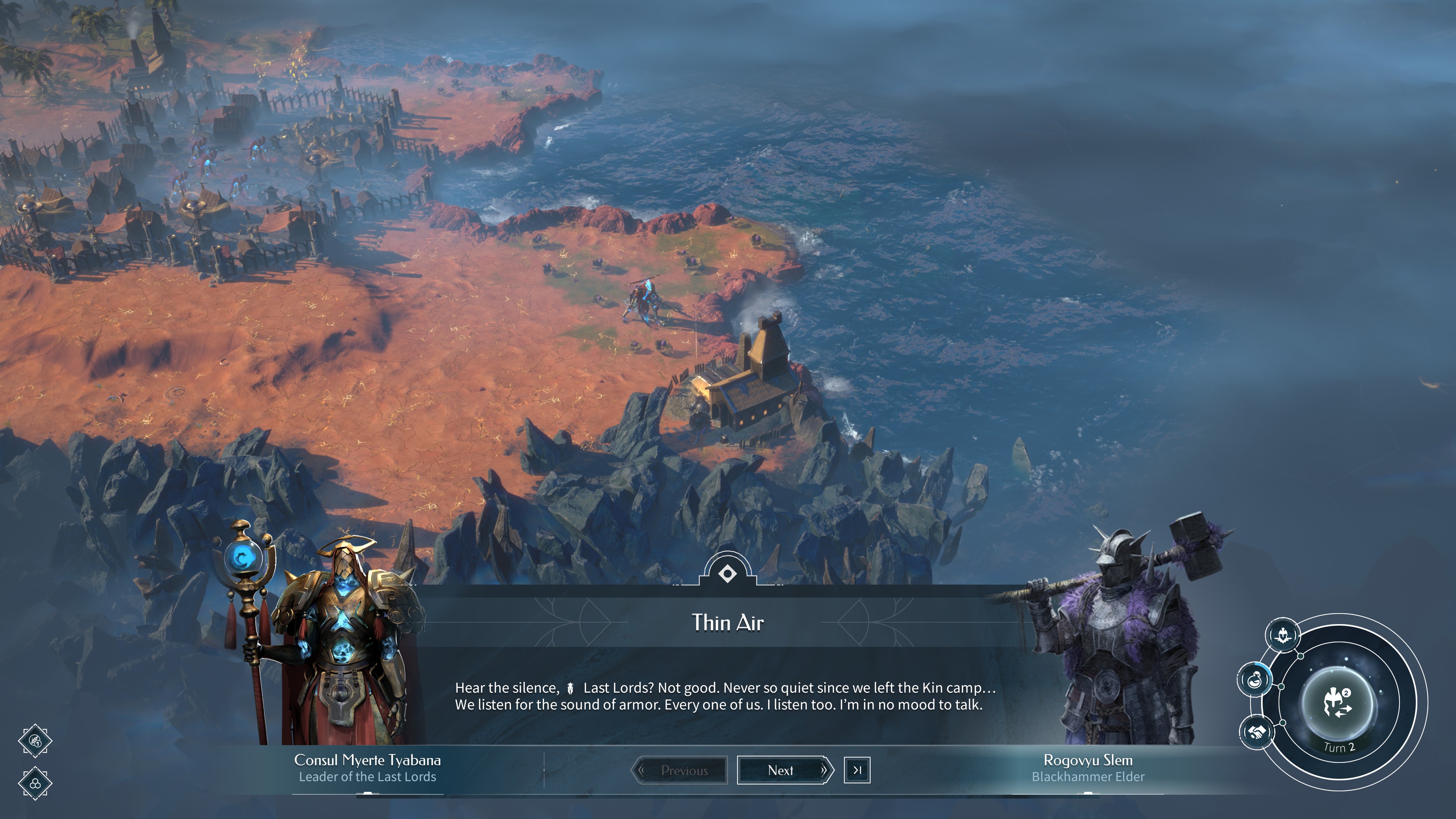 A leader talking to a minor faction