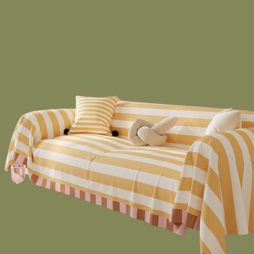 Surwin, Throws for Sofas Large, Sofa Cover 3 Seater, Multicolour Slipcovers for L Shape, All-Season Universal Corner Couch Covers, for Chair Settees Bed Armchair (yellow,180x340cm)