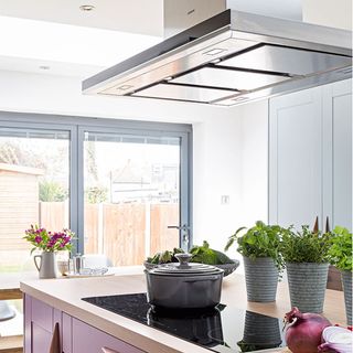 kitchen island lighting ideas with extractor light