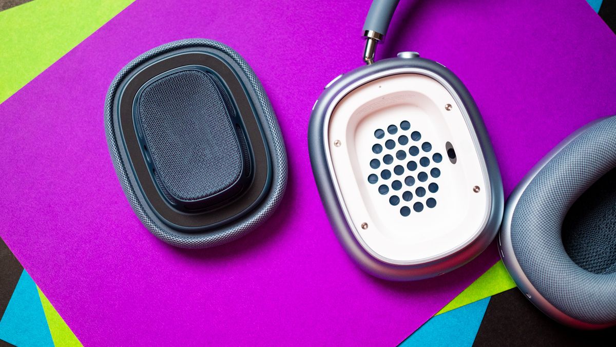 AirPods Max USB-C against colorful background