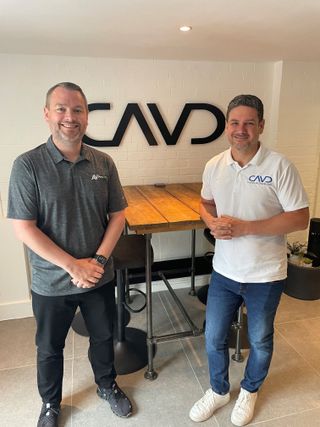 AVPro Global VP, International Sales James Trumper (left) with CAVD's Jamie Pullen.