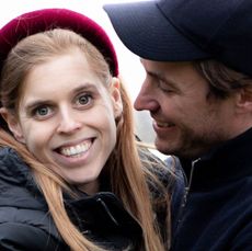 Princess Beatrice hugging her husband Edoardo Mapelli Mozzi