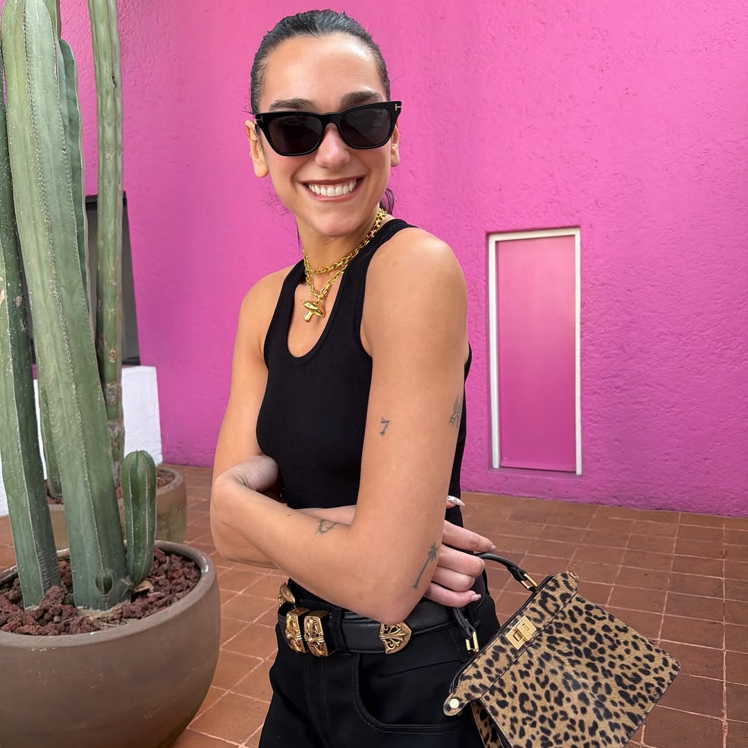 Dua Lipa leopard fendi peekaboo bag