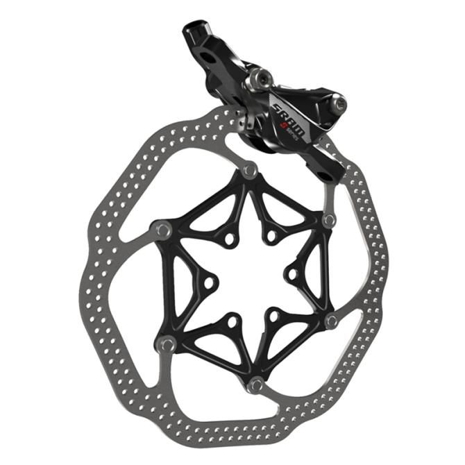 SRAM insists on 160mm rotors for road use. This is the 700 Hydro R disc caliper