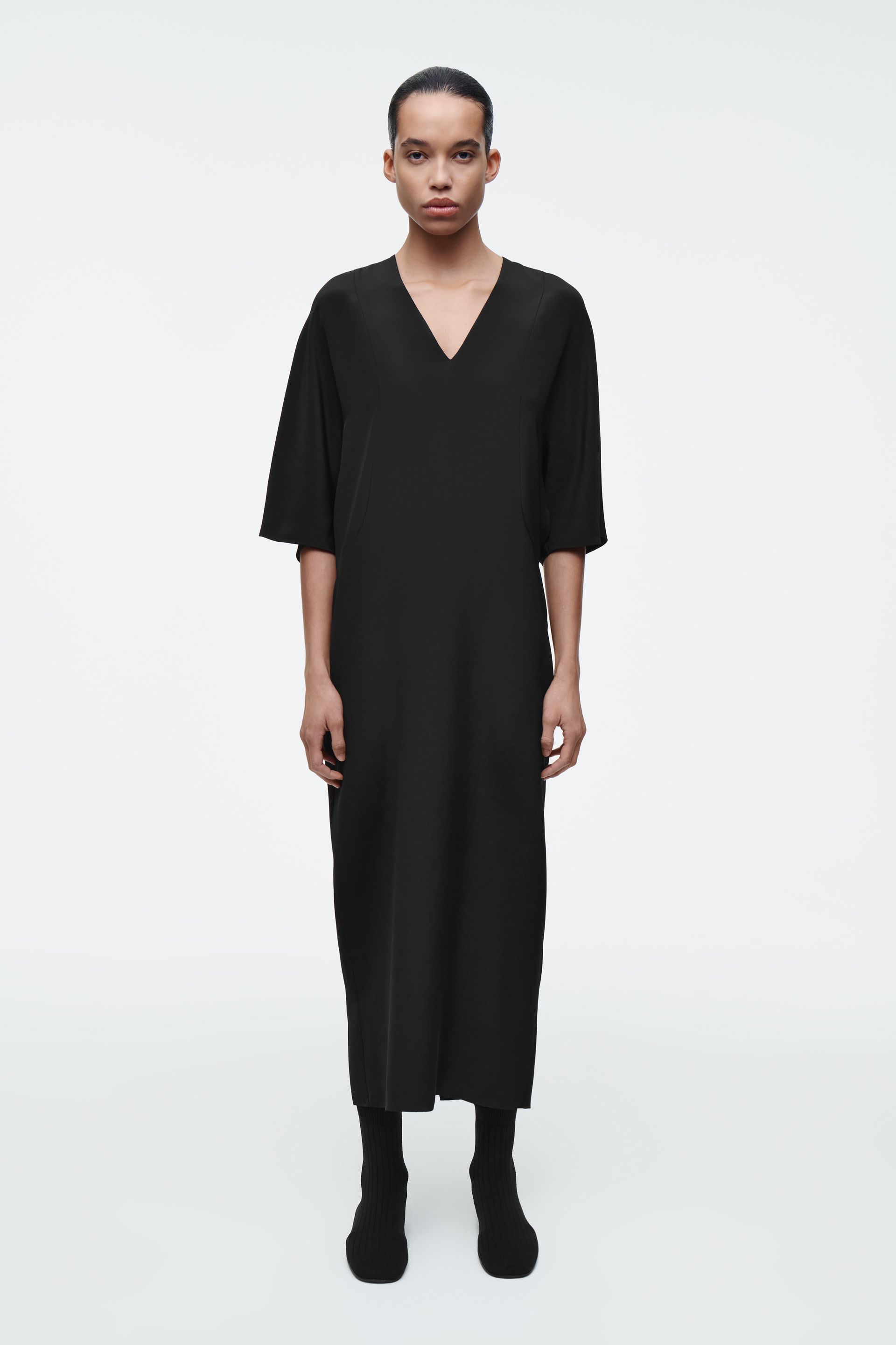 Draped Silk Dress