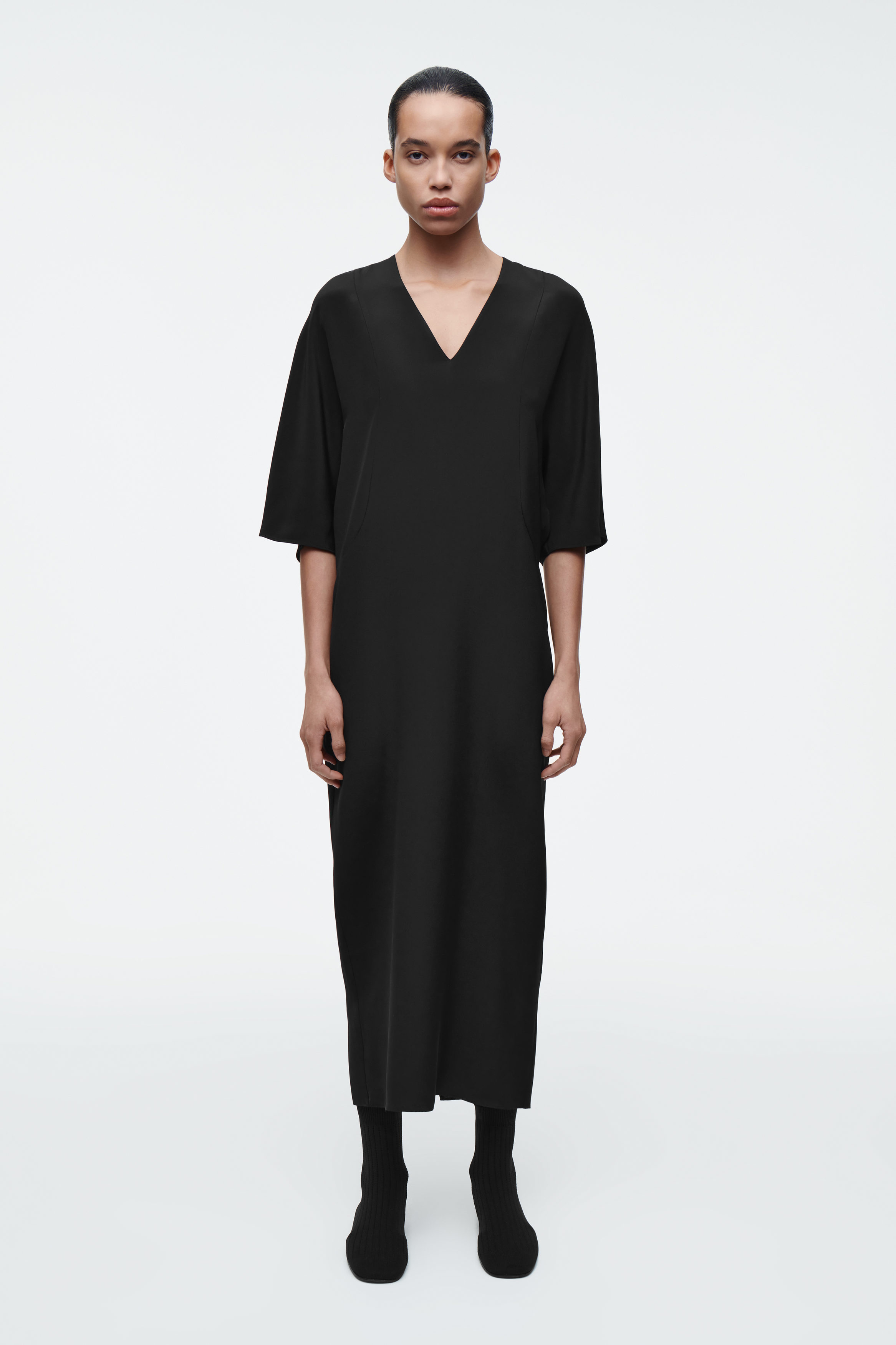 Draped Silk Dress