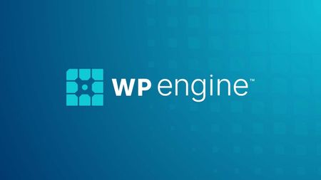 WP Engine logo on a blue background
