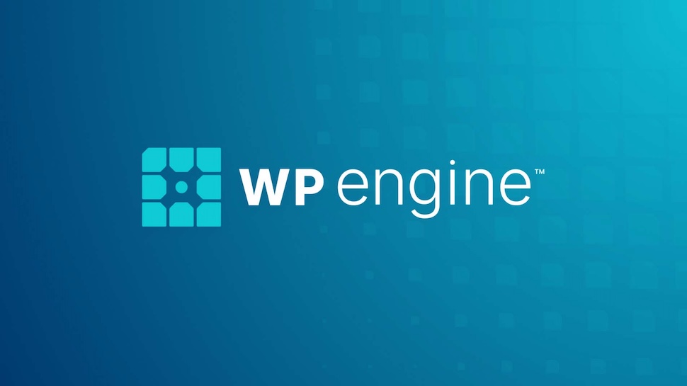 WP Engine logo on a blue background