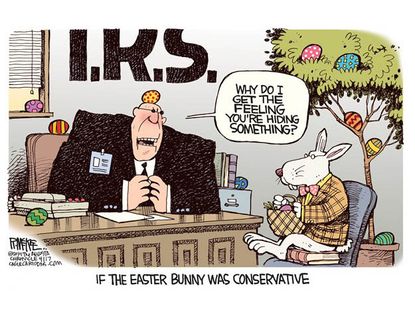 Political cartoon conservative Easter bunny