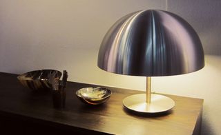 'Bowl' table by Ayush Kasliwal and 'Dome' lamp by Todd Bracher, both for Mater