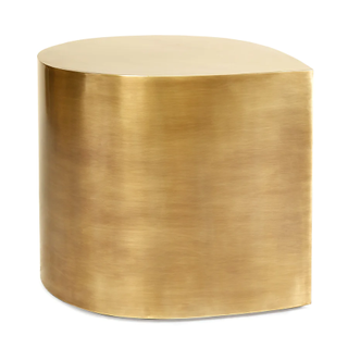 brushed gold raindrop-shaped coffee table