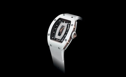 Richard Mille's 'RM 07-01' women's timepiece in rich brown or white ceramic (pictured)