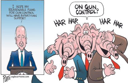 Political Cartoon U.S. biden gop gun control