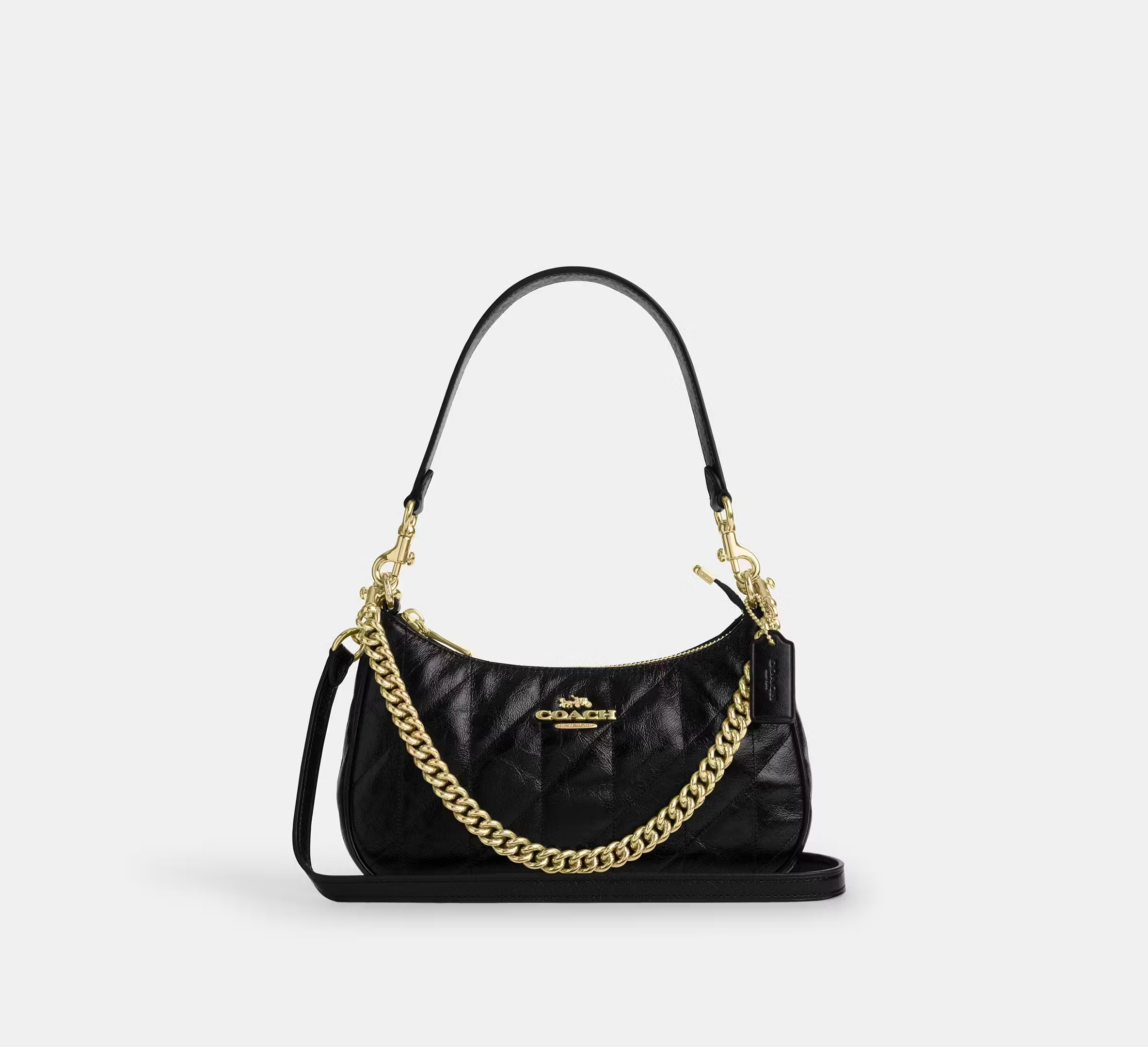 Coach, Teri Shoulder Bag With Quilting (Gold/Black)