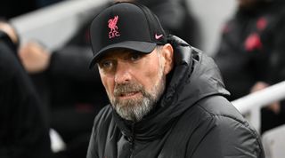 Liverpool manager Jurgen Klopp before the Premier League match between Liverpool and West Ham United at Anfield on October 19, 2022 in Liverpool, England.