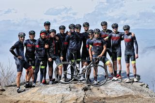 The 2015 team pose for a group photo during the first ride together.