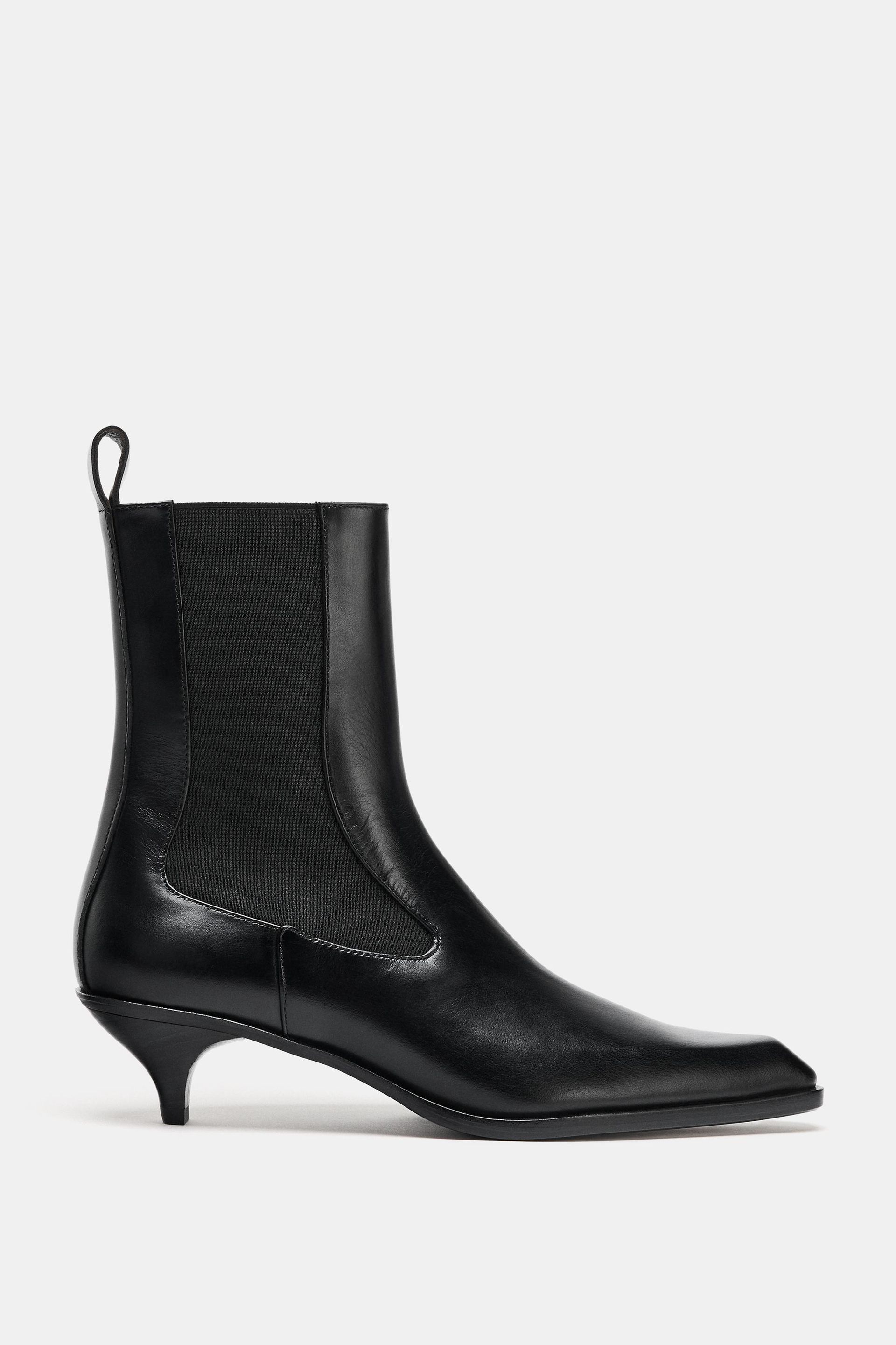 Leather Kitten Heel Ankle Boots Limited Edition