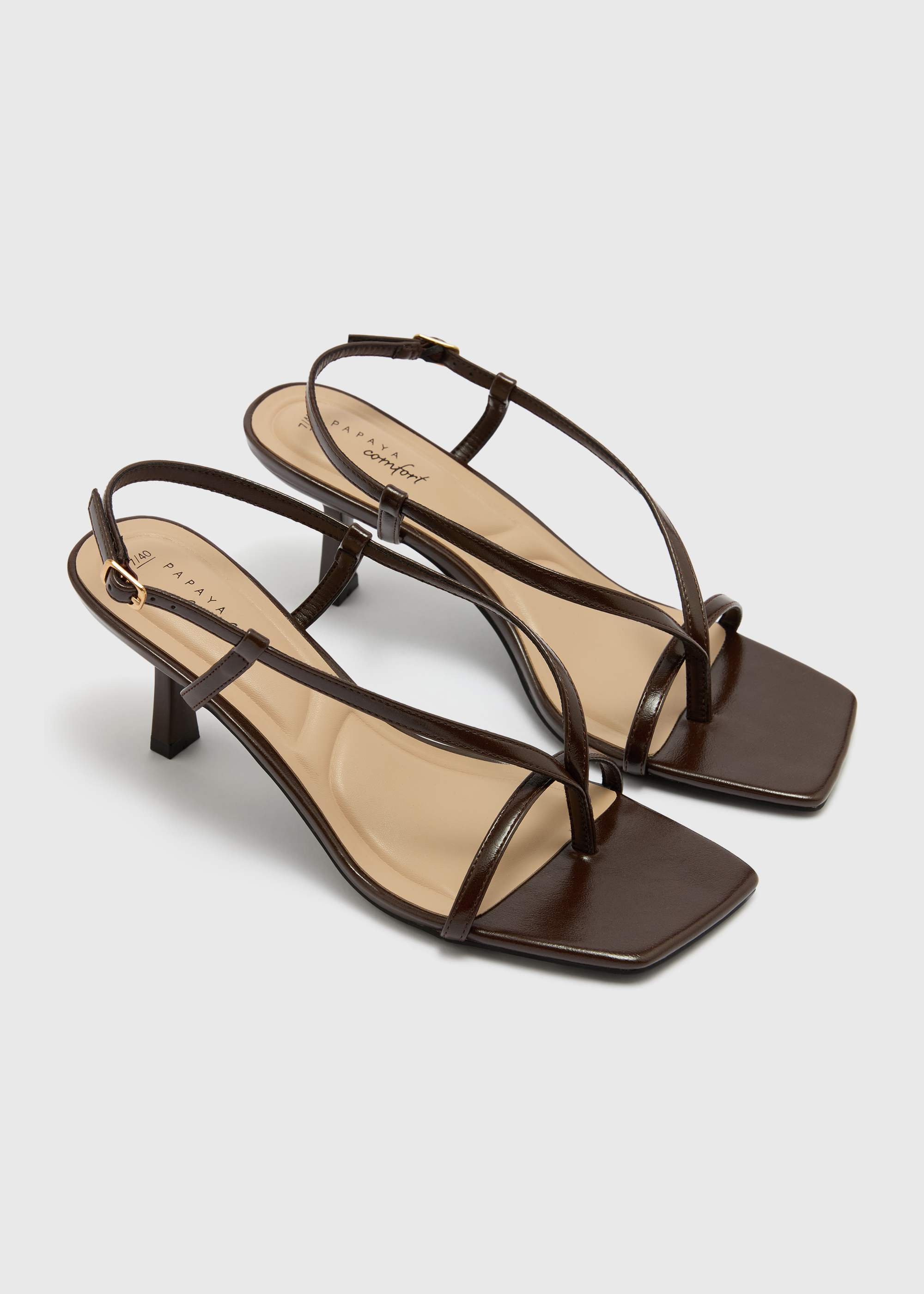 Matalan, Chocolate Brown Strappy Stiletto Heels