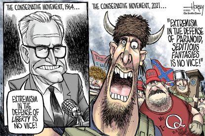 Political Cartoon U.S. GOP conservatives capitol riot