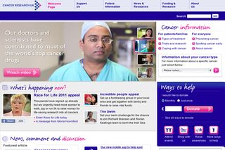 Cancer Research UK website home page