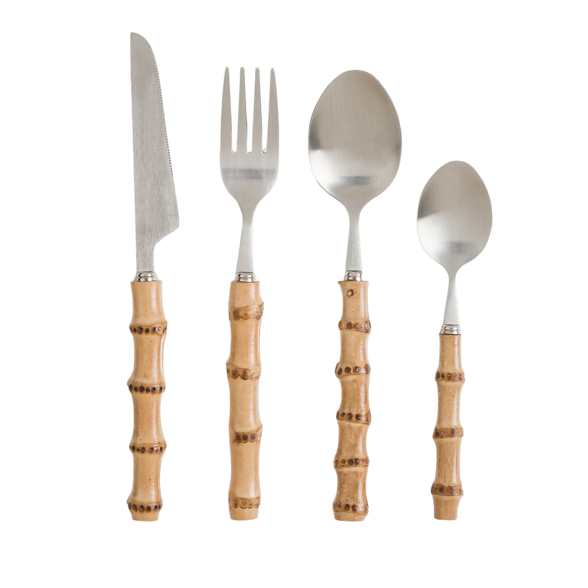 AM.PM, Awi 16-Piece Stainless Steel and Bamboo Cutlery Set