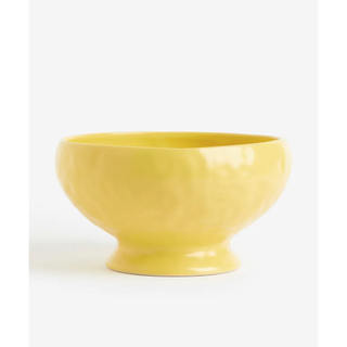 yellow raised stoneware bowl