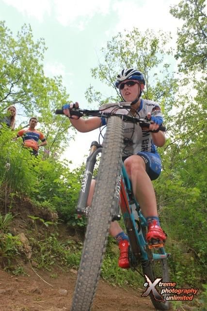 Corrie Osborne (Team Extreme) on a tight switchback climb