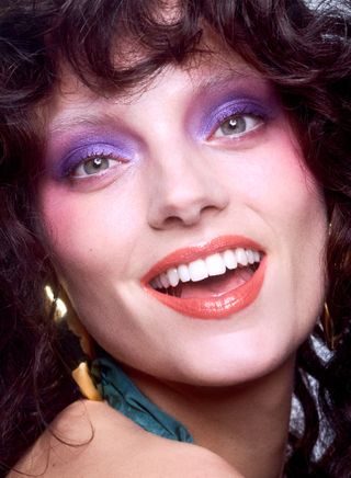 Woman with purple eyeshadow