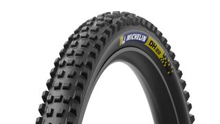 Close up studio shot of the Michelin DH22 tire