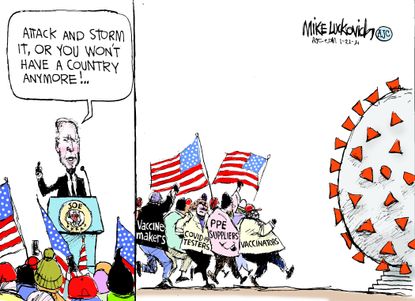Political Cartoon U.S. biden covid