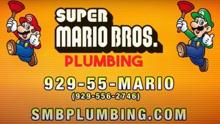 Super Mario Bros. Plumbing commercial graphic