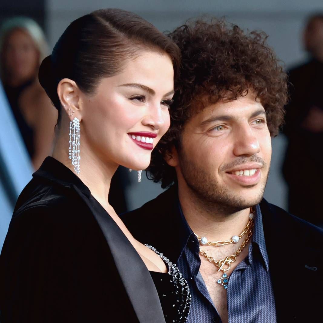 Benny Blanco and Selena Gomez smiling