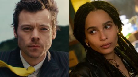 Harry Styles in his American Girls music video and Zoe Kravitz on High Fidelity.
