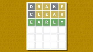 Wordle answer for game 993 on a yellow background