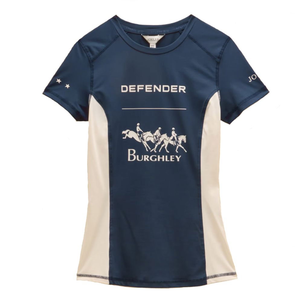 Joules Official Burghley Navy Short Sleeve Active Top