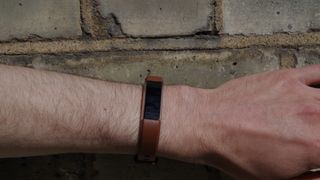 Fitbit Alta HR with leather strap