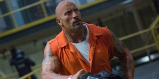 The Fate of the Furious Dwayne Johnson Luke Hobbs fighting his way out of prison