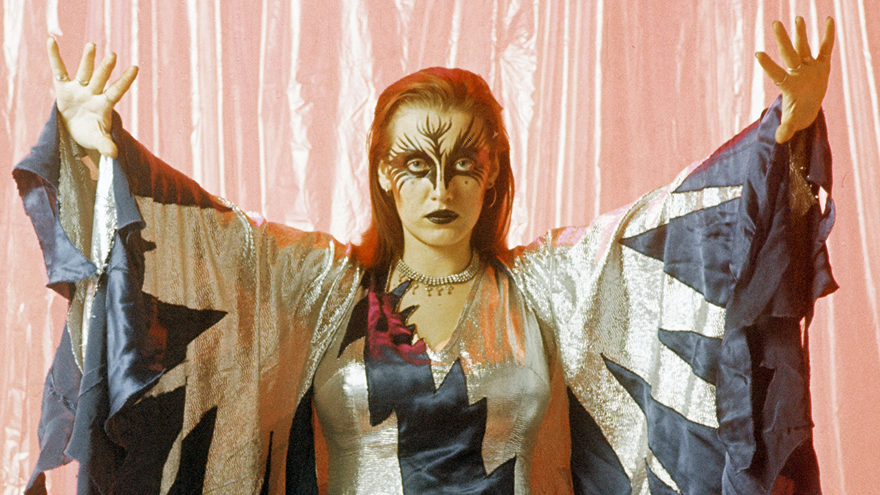 Stacia (Stacia Blake) the exotic dancer with Hawkwind posed in Amstedam, Netherlands in 1972