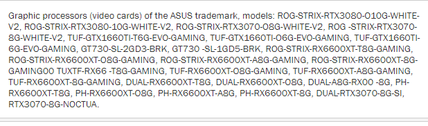 EEC listing with Asus Noctua graphics card listed under 