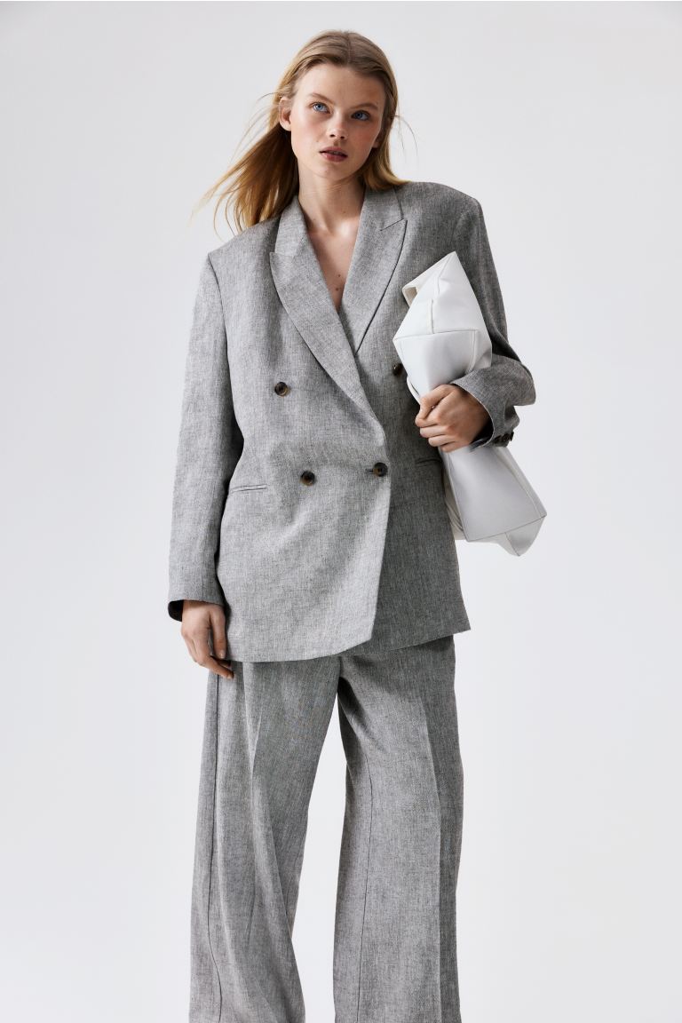 Linen-Blend Blazer