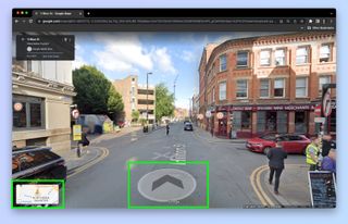 A screenshot showing how to use Google Maps Street View on Computer