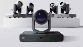 Five 1 Beyond PTZ cameras in black and white. 